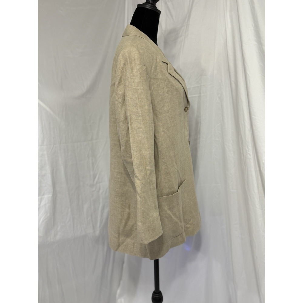 L.L. Bean Vtg ‎ blazer/coat Brushed Cotton Tan/Beige work/business 3/4 Sleeves - Picture 8 of 15
